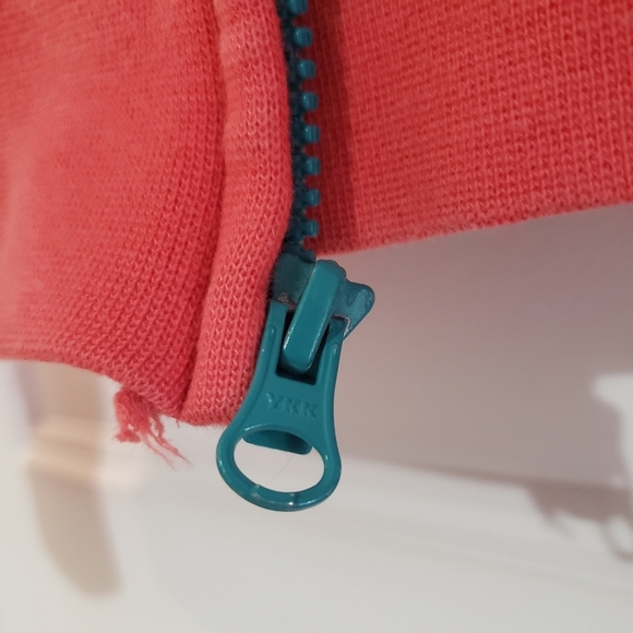 The North Face Womens XS 4 Embroidered Zip Hoodie Fleece Lined Coral Teal Jacket - Picture 8 of 15